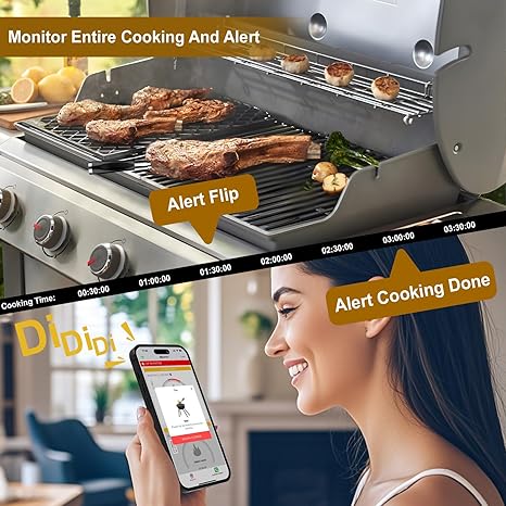 Termómetro inalámbrico WiFi para carne, alcance ilimitado, 7 sensores, monitoreo remoto - Imagen 3