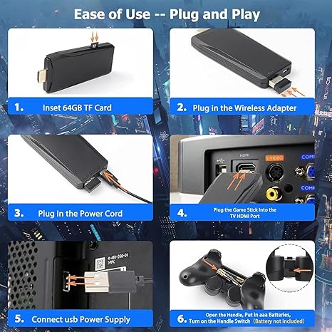 Consola de juegos retro M8 64G, mando inalámbrico, salida HDMI 4K, plug and play, inalámbrico - Imagen 3