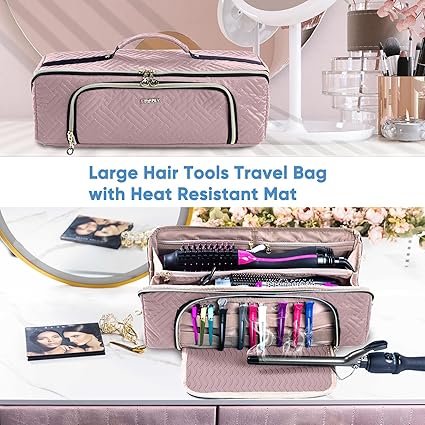 Bolsa de Viaje Grande para Herramientas de Cabello con Alfombrilla Resistente al Calor - Imagen 3