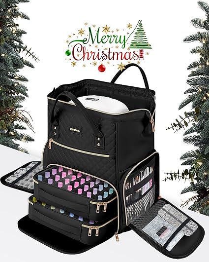 Mochila organizadora de esmalte de uñas grande con capacidad para más de 70 botellas (0.5 fl oz) - Imagen 6