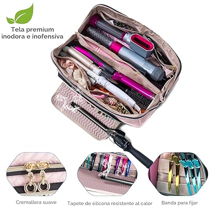 Bolsa de Viaje Grande para Herramientas de Cabello con Alfombrilla Resistente al Calor - Imagen 4
