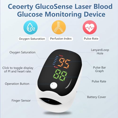 Medidor de glucosa en sangre láser no invasivo Ceoert Sporty Glucosense, dispositivo de monitorización de glucosa en sangre - Imagen 4