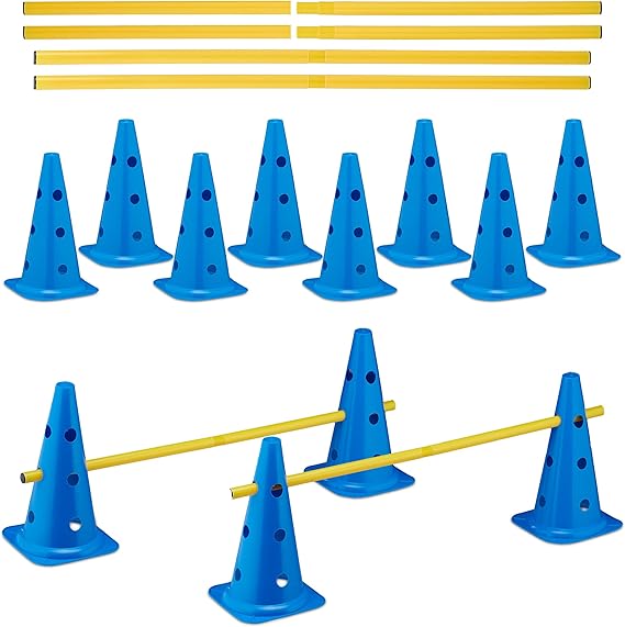 Set Vallas de Entrenamiento, Agilidad 18 Piezas, para Perros, 12 Pilones y 6 Postes - Imagen 7