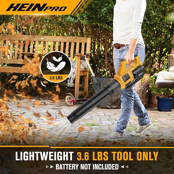 HEINPRO Soplador de hojas inalámbrico compatible con batería Dewalt 20V Max 400CFM - Imagen 3