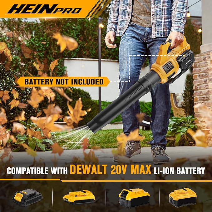 HEINPRO Soplador de hojas inalámbrico compatible con batería Dewalt 20V Max 400CFM - Imagen 6