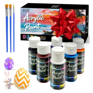 Pinturas Acrilicas 6 Colores 60ml + 3 Pinceles