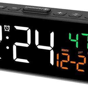 Reloj digital 3 en 1 para sala de estar con pantalla de temperatura, fecha y hora