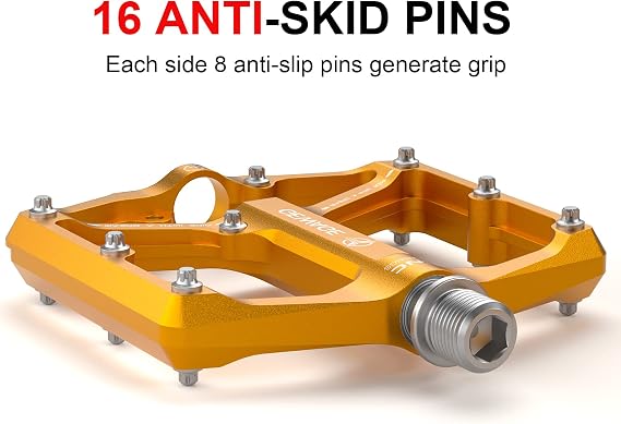 Pedales planos mecanizados CNC de 9/16 pulgadas con clavos antideslizantes extraíbles - Imagen 5