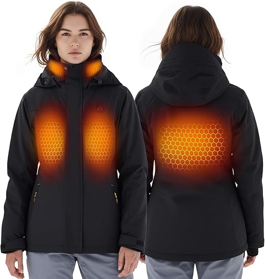 Chaqueta Calefactable para Mujeres con Paquete de Batería Recargable, Abrigo Calefactable (Talla L) - Imagen 7