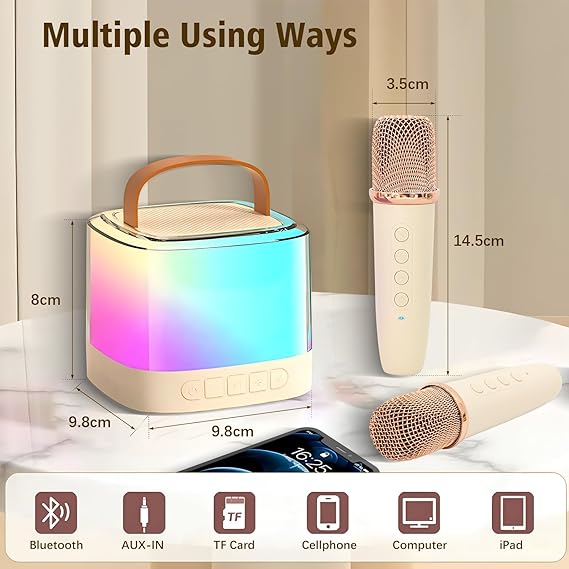 Máquina de karaoke para niños, altavoz Bluetooth portátil con micrófono inalámbrico - Imagen 6
