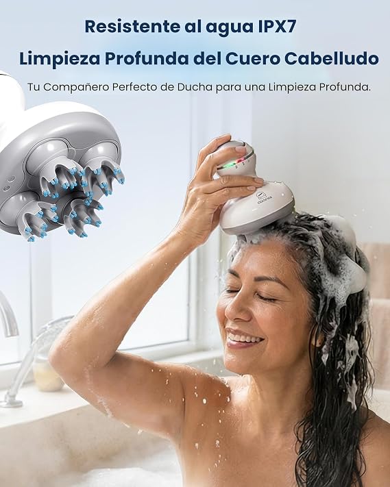 COMFIER Masajeador eléctrico inalámbrico para el cuero cabelludo con amasado 84 modos de masaje - Imagen 4