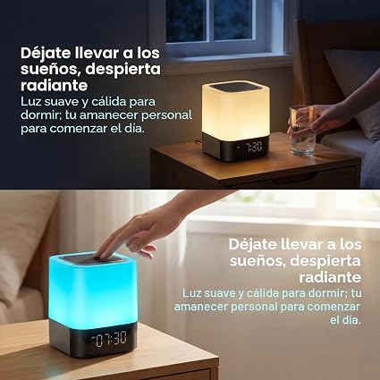 Gallstep Luces nocturnas Altavoz Bluetooth, despertador, altavoces Bluetooth, sensor táctil - Imagen 3
