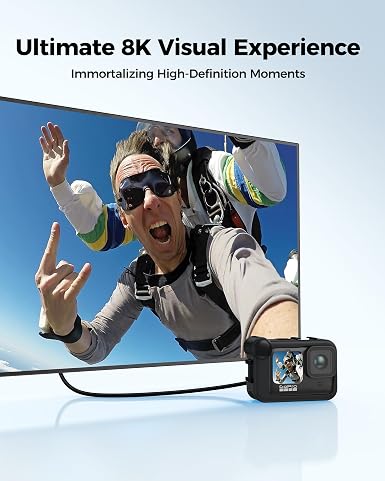 Silkland Cable micro HDMI a HDMI 8K 4K de 6.6 pies, adaptador micro HDMI 2.1 [8K @60Hz, 4K @240Hz - Imagen 4