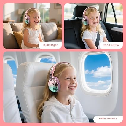 Auriculares Bluetooth para niños, tiempo de reproducción de 60 horas, límite de volumen seguro - Imagen 5