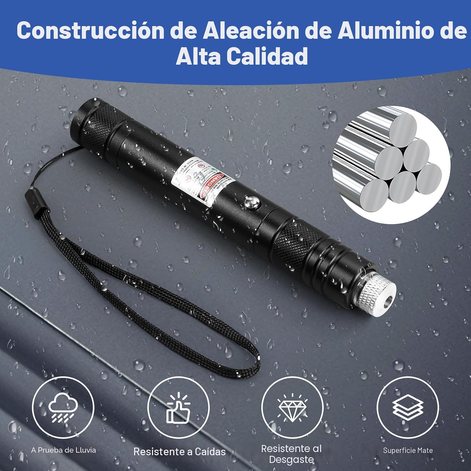 Damflew Puntero láser verde de alta potencia haz láser recargable de largo alcance carga USB. - Imagen 4