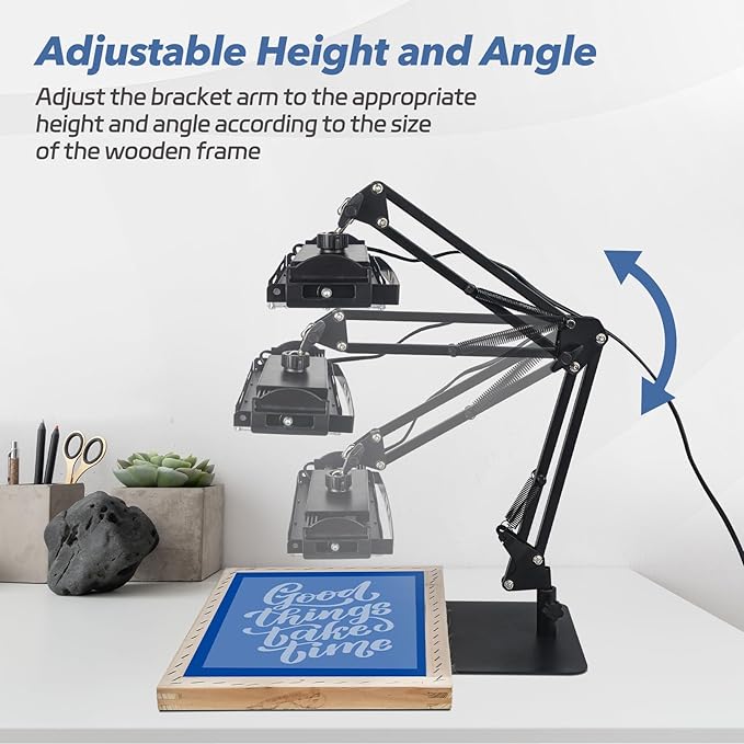 Ecoofor Unidad de exposición UV de 50 W para serigrafía con soporte ajustable y estante superior - Imagen 5