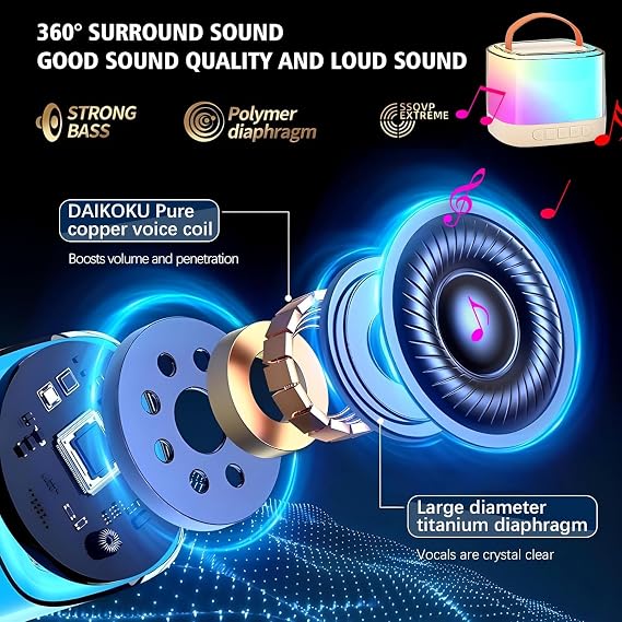 Máquina de karaoke para niños, altavoz Bluetooth portátil con micrófono inalámbrico - Imagen 5