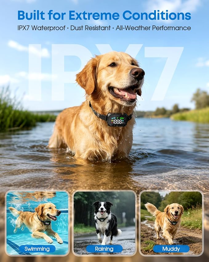 GPS Wireless Dog Fence System, 33–1999 Yard Adjustable Radius, IPX7 Waterproof GPS Dog Collar - Imagen 3