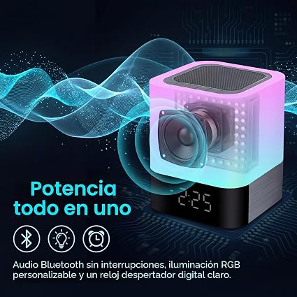 Gallstep Luces nocturnas Altavoz Bluetooth, despertador, altavoces Bluetooth, sensor táctil - Imagen 4