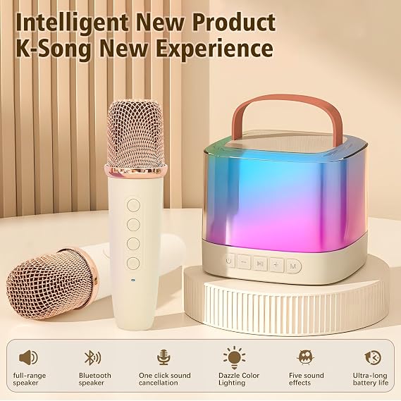 Máquina de karaoke para niños, altavoz Bluetooth portátil con micrófono inalámbrico - Imagen 4
