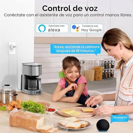 Enchufe inteligente, salida WiFi funciona con Alexa y Google Home, con control remoto 4 PCS - Imagen 4