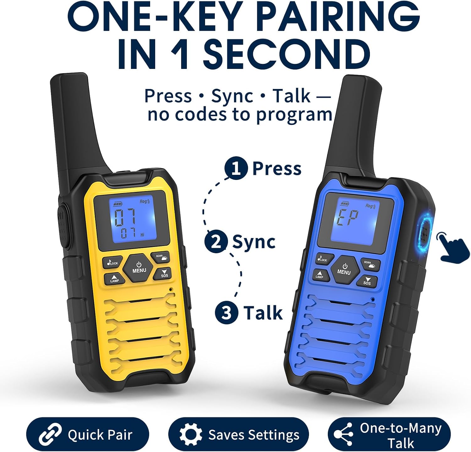 Wishouse Walkie Talkies K15 de largo alcance para adultos, radios bidireccionales recargables. - Imagen 5