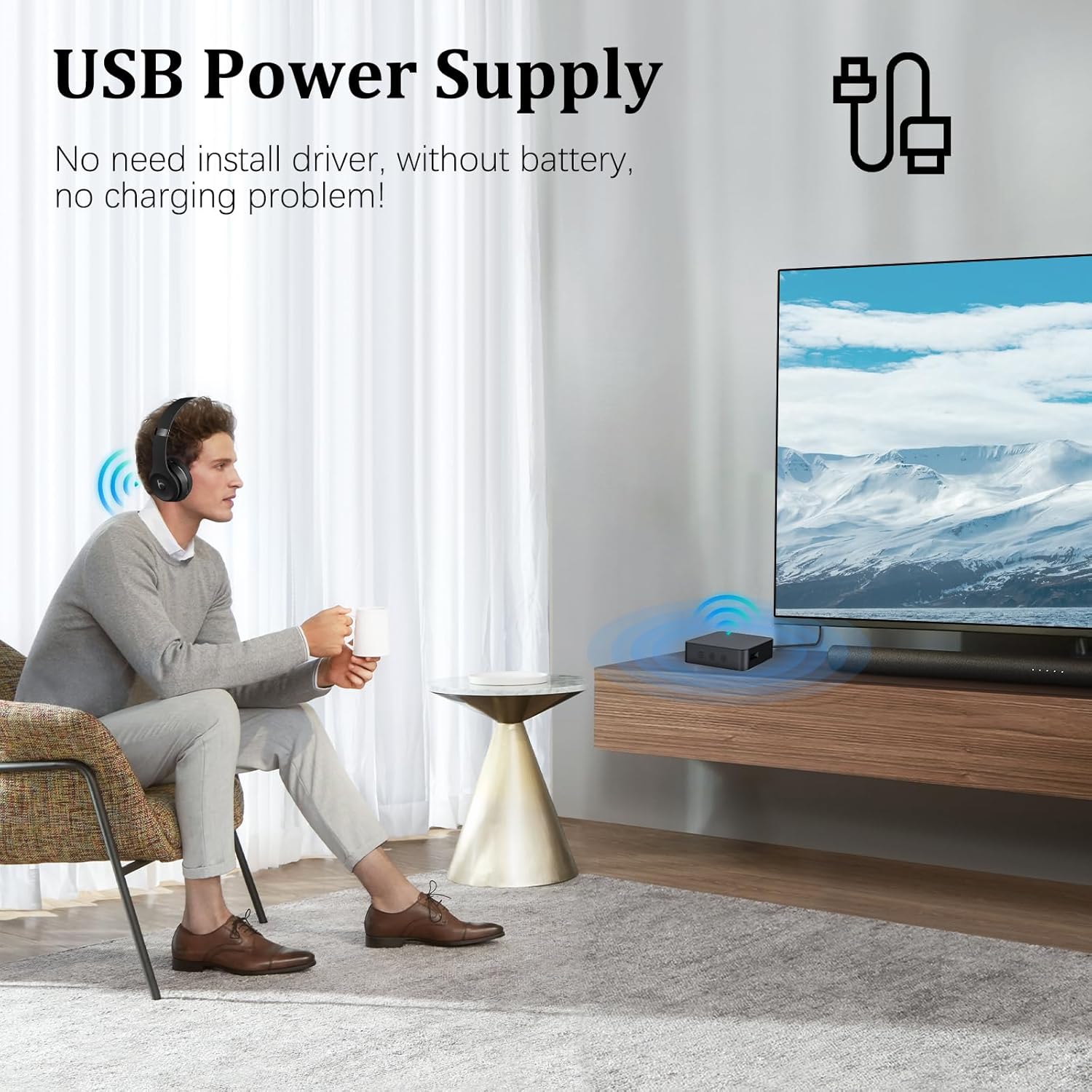Receptor óptico Bluetooth 5.0 transmisor para TV a auriculares con control de volumen - Imagen 3