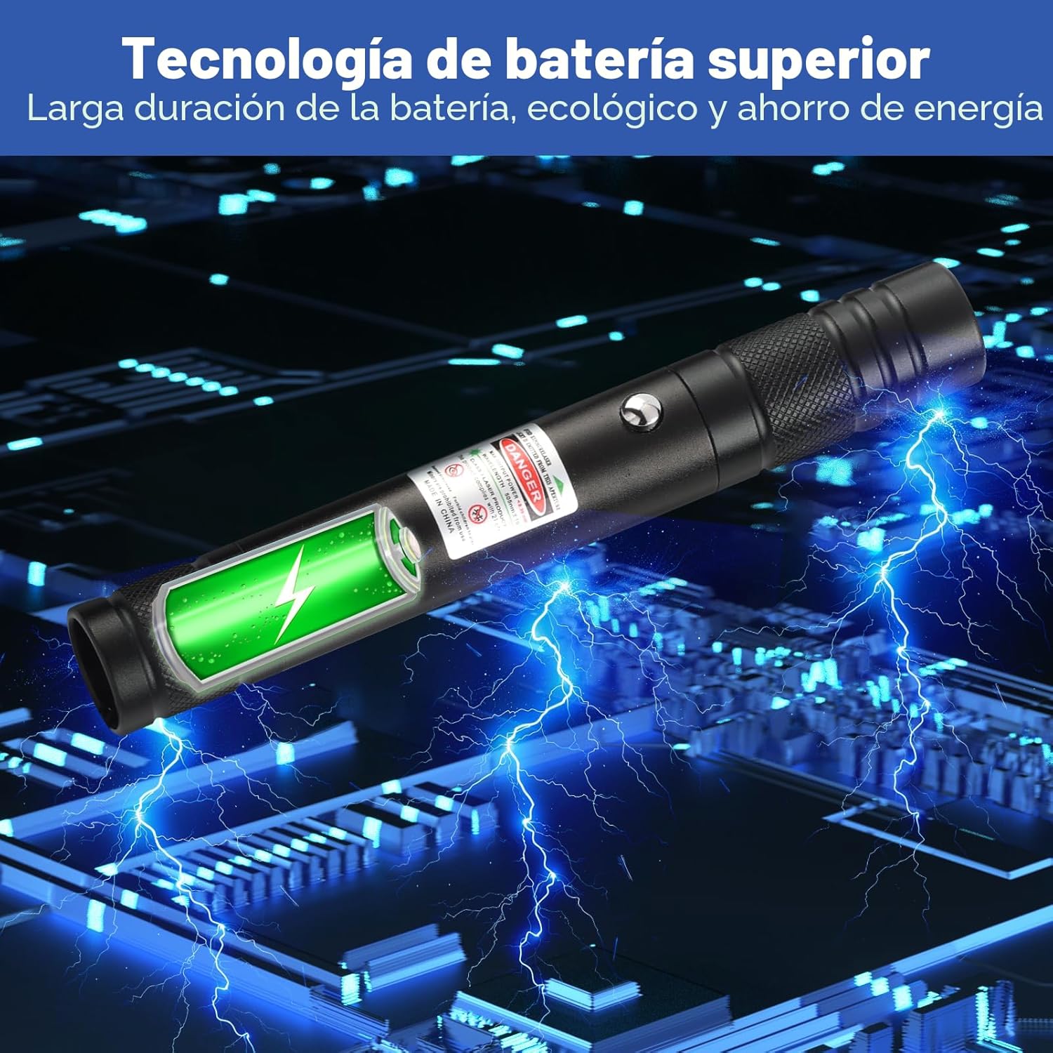 Damflew Puntero láser verde de alta potencia haz láser recargable de largo alcance carga USB. - Imagen 3