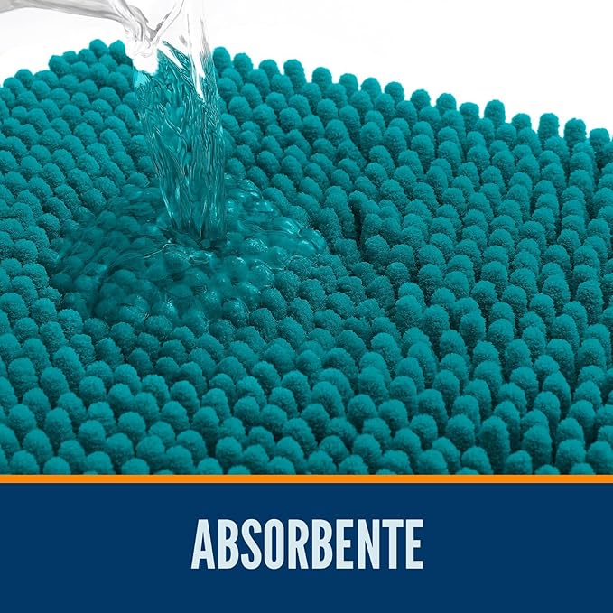 Tapete de baño de 30 x 20 pulgadas, felpilla absorbente extrasuave, reverso de goma, secado rápido - Imagen 4