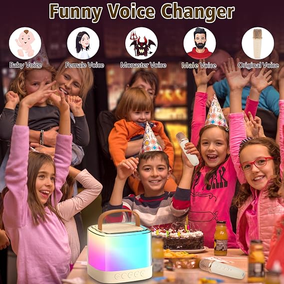Máquina de karaoke para niños, altavoz Bluetooth portátil con micrófono inalámbrico - Imagen 3