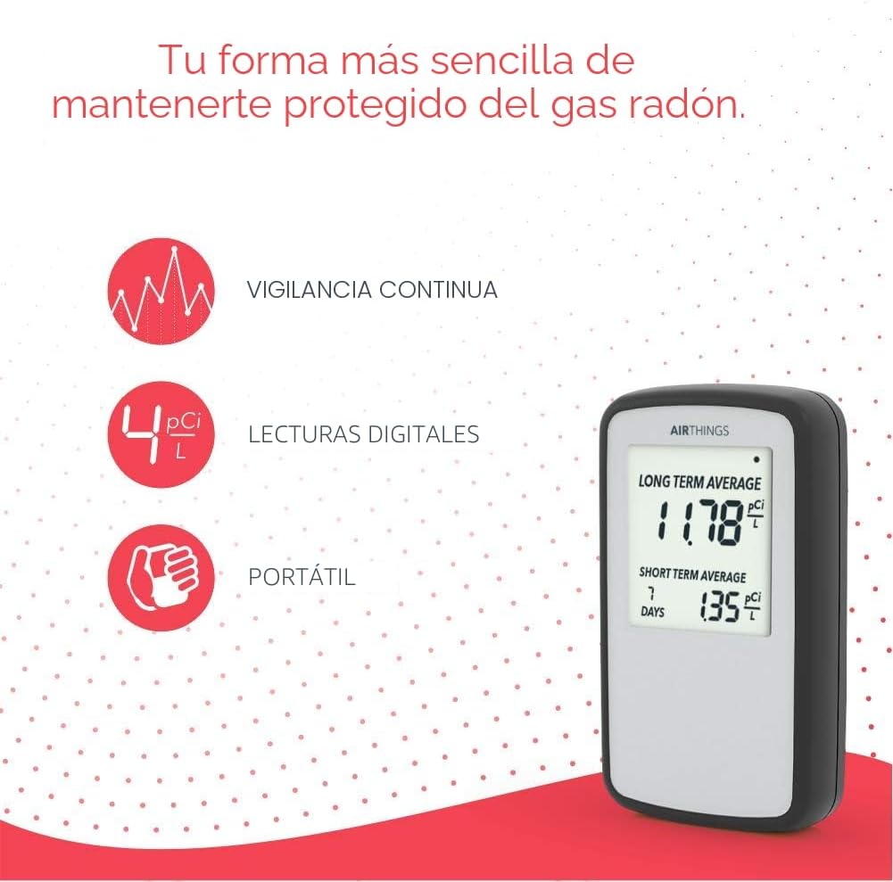 Airthings Corentium Home Detector de radón portátil 223, liviano, fácil de usar. - Imagen 4