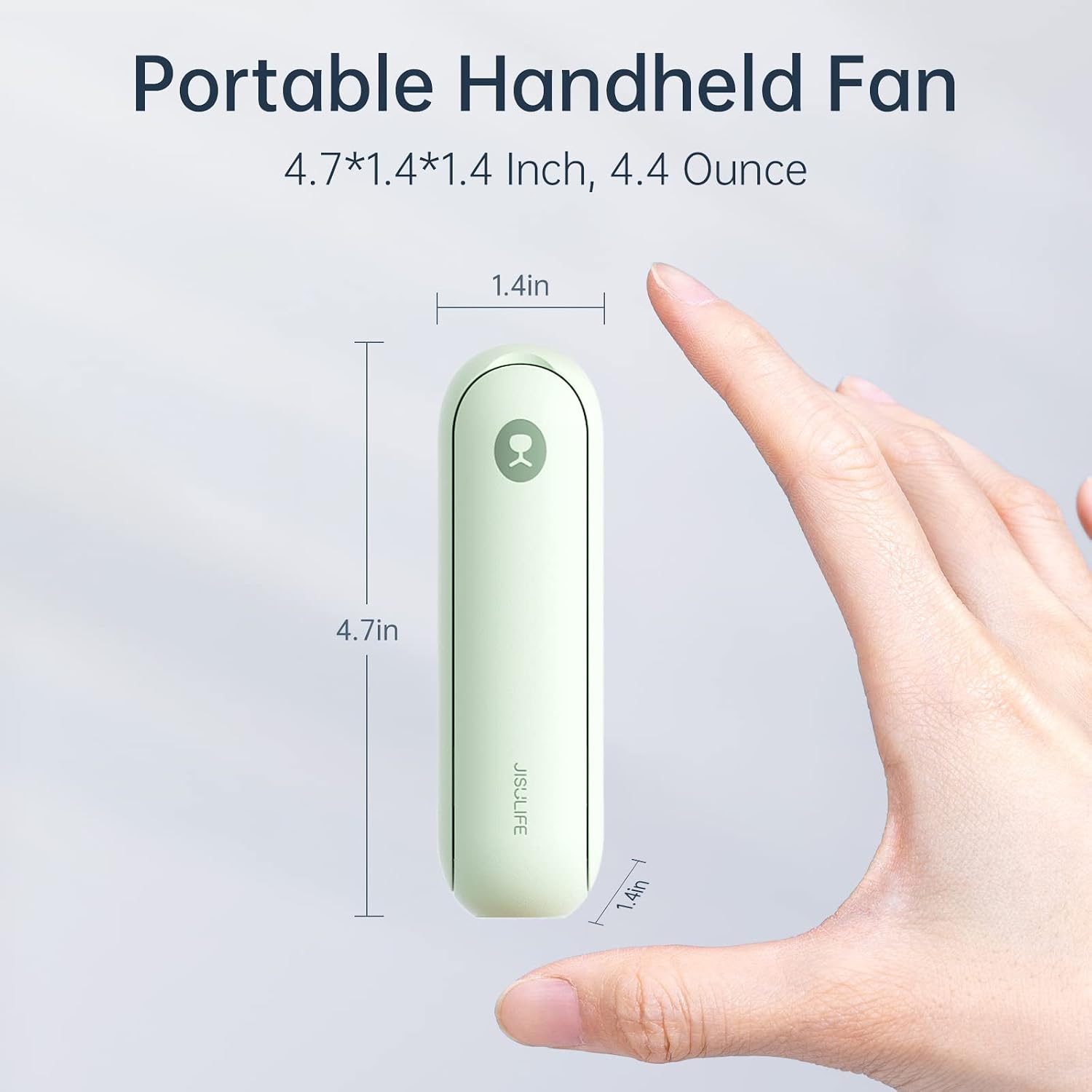 JISULIFE Ventilador de mano portátil, ventilador 3 en 1, banco de energía, linterna, verde. - Imagen 6