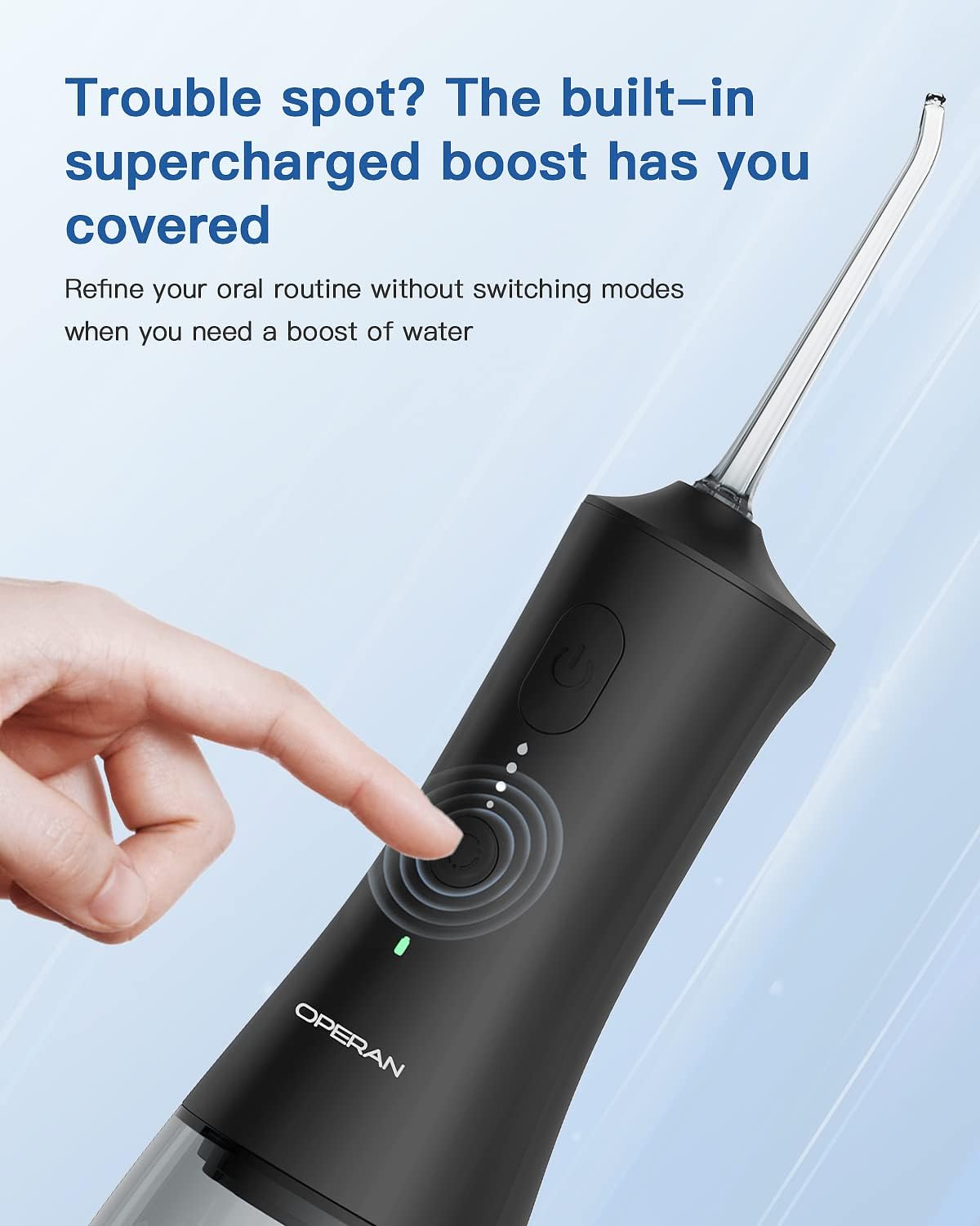 Operan - Irrigador dental de agua para dientes de 10.1 fl oz, inalámbrico con 4 modos, IPX7. - Imagen 3