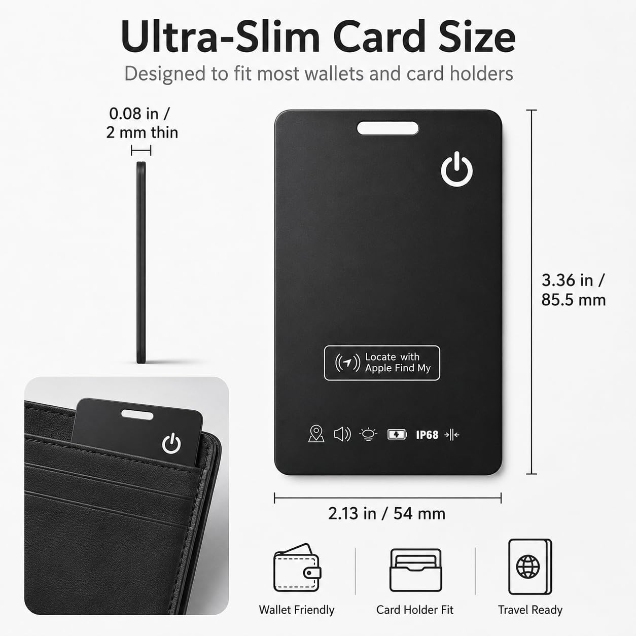 Tarjeta rastreadora recargable para Apple Find My, solo iOS, 1 unidad. - Imagen 4