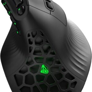 SOLAKAKA E9 - Ratón vertical MMO para juegos, 24800 DPI, mouse inalámbrico ergonómico.