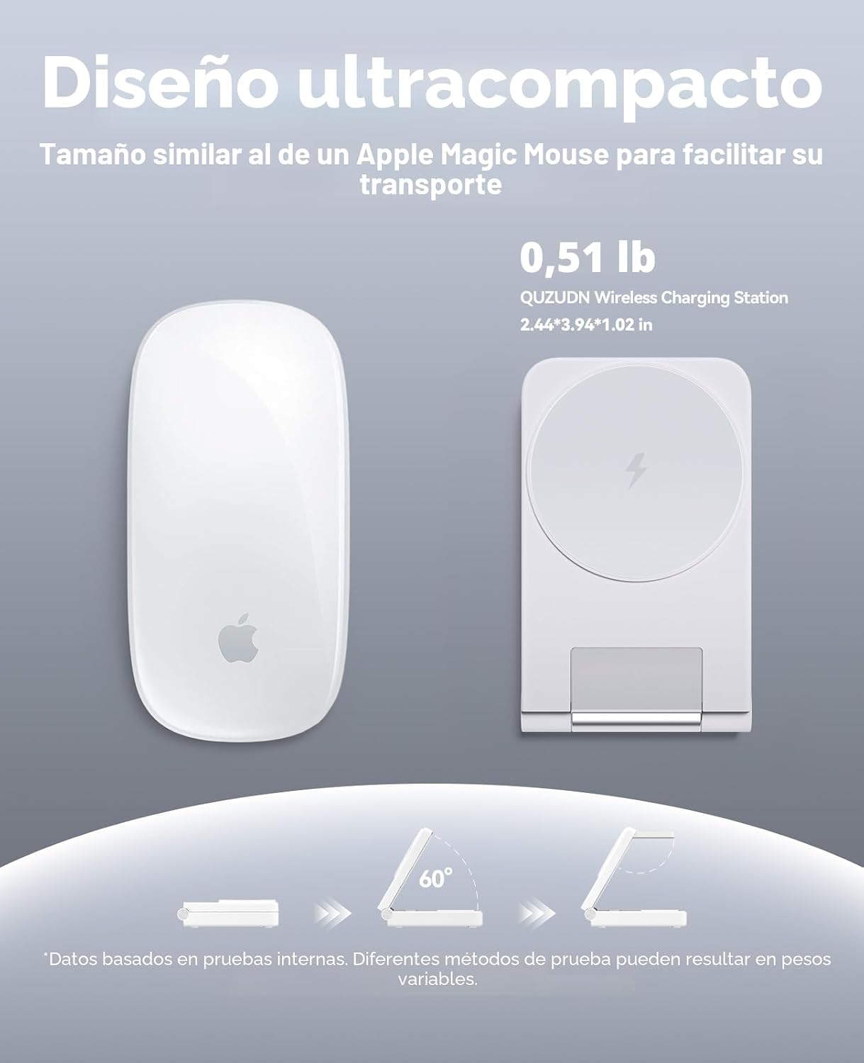 Estación de carga 3 en 1, soporte de cargador inalámbrico rápido magnético plegable de 25W. - Imagen 3