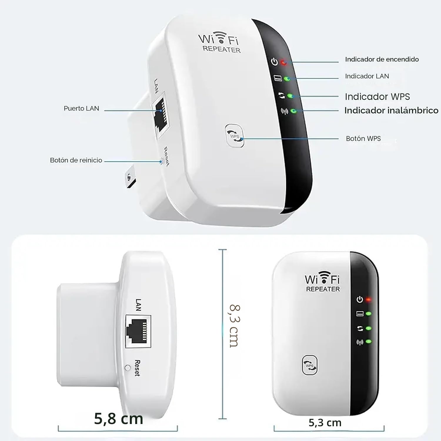 Amplificador de señal WiFi rápido para el hogar, repetidor WiFi de largo alcance. - Imagen 3