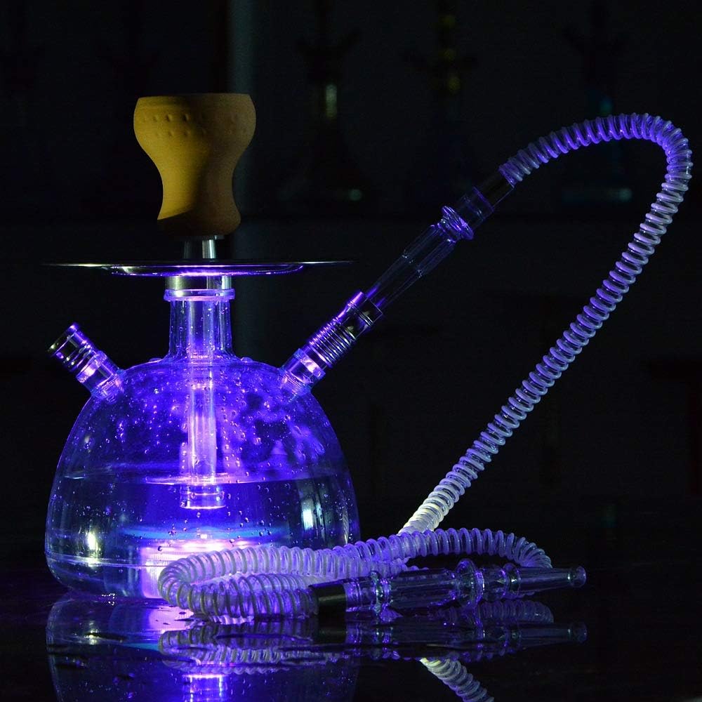 Cachimba árabe con control remoto de 11.2 pulgadas con luz LED, juego combinado de cachimba, juego de cachimba árabe premium, juego de fiesta de fumar shisha con 2 mangueras profesionales - Imagen 5