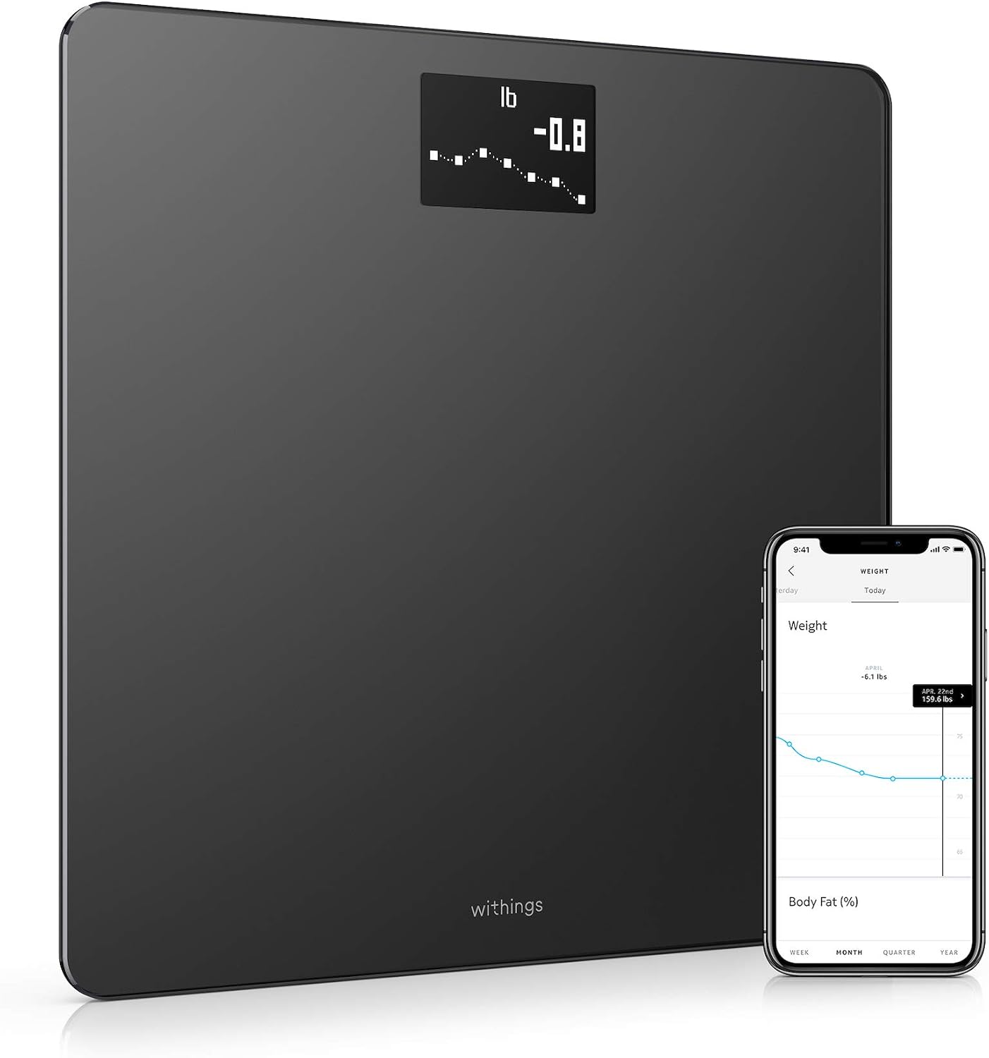 Withings Body - Báscula inteligente digital Wi-Fi con sincronización automática de aplicaciones. - Imagen 4