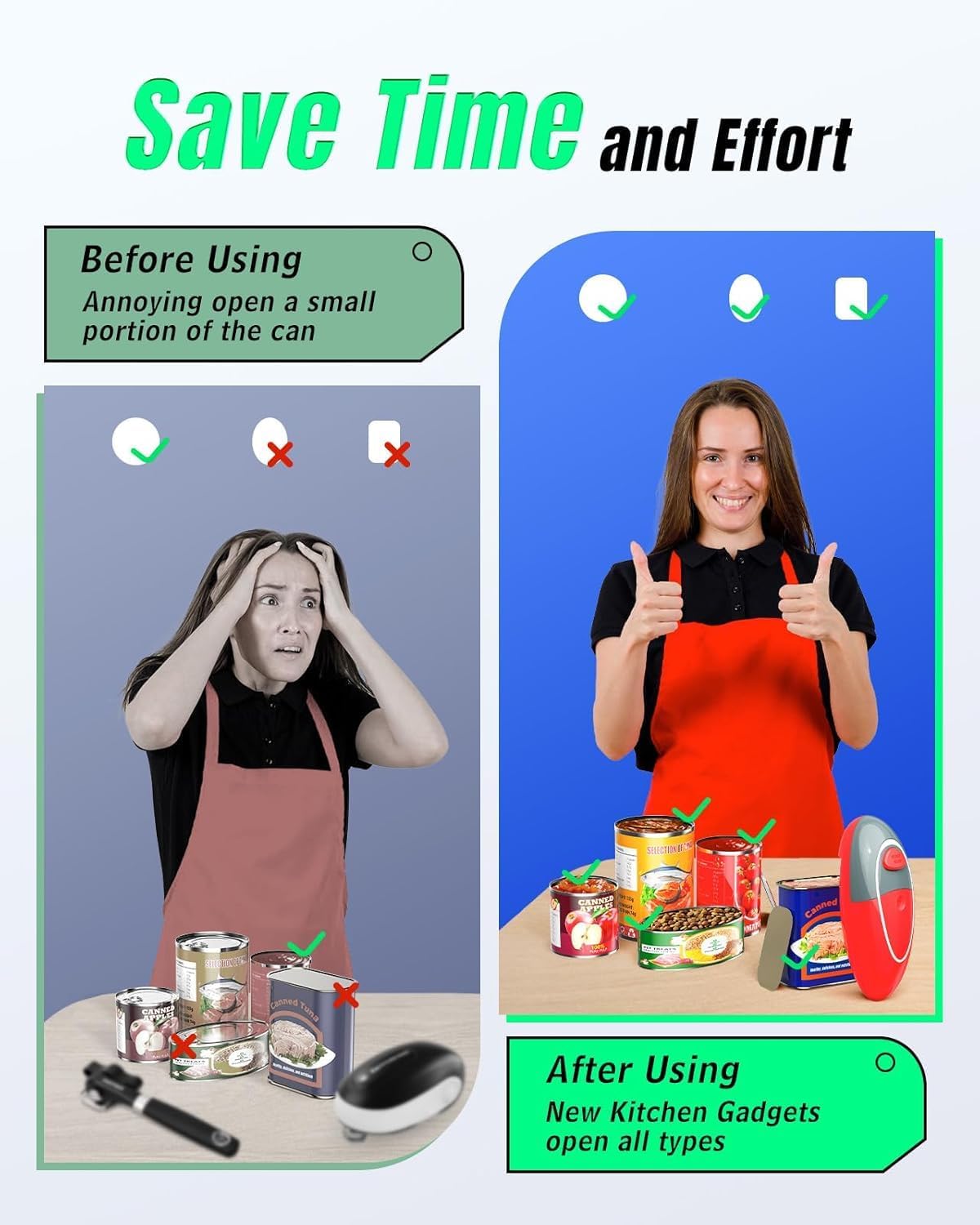 Abrelatas eléctrico One Touch para todos los tamaños de latas con borde liso, manos libres. - Imagen 5