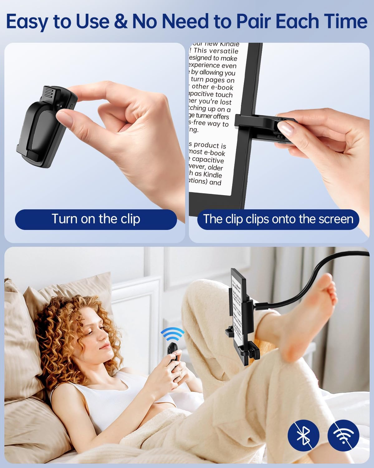 First - Girador de páginas con control remoto sin bloqueo de texto para Kindle Paperwhite. - Imagen 4