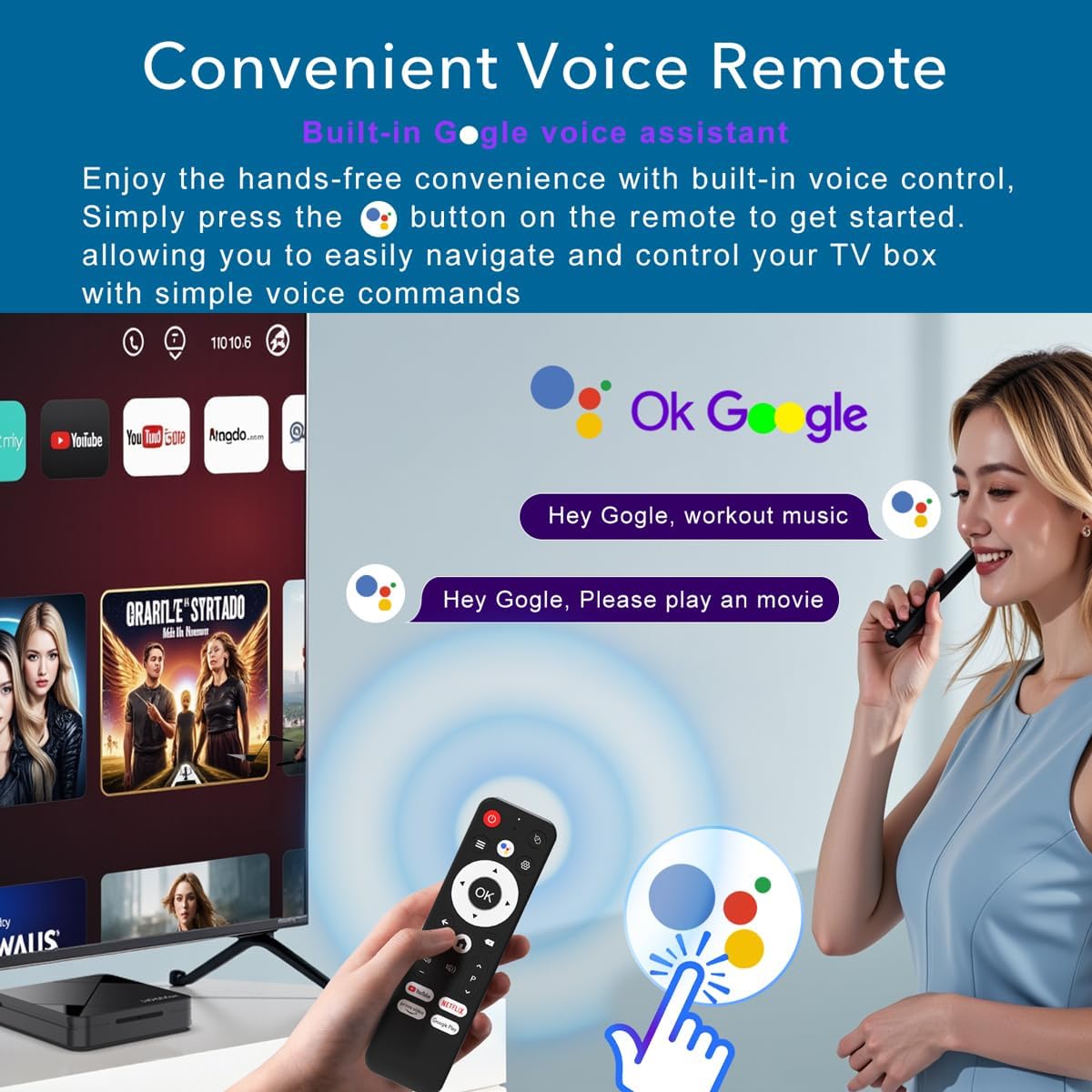 Caja de TV Android 14.0 2025, LEFFOT RK3518 4K ultra HD, dispositivo de transmisión para TV. - Imagen 4