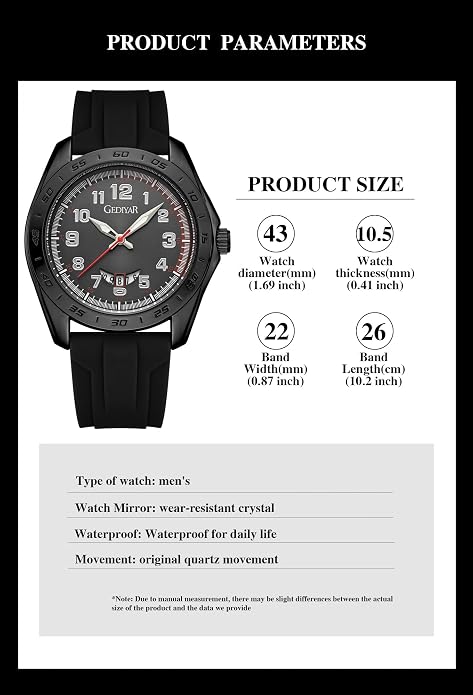 Stylish Wrist Watches for Mens,Arabic Numbers Casual Business Sport. - Imagen 5