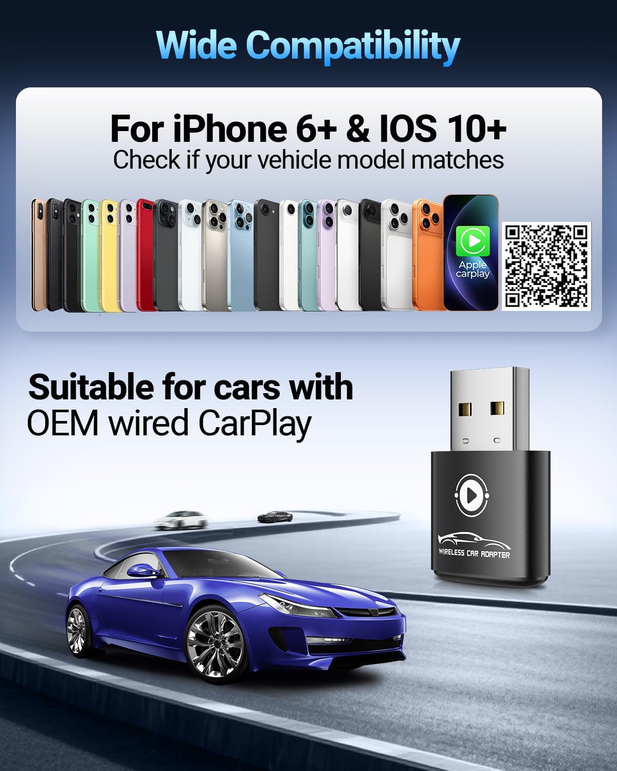 vnilrgle Adaptador inalámbrico CarPlay para Apple iPhone. - Imagen 5