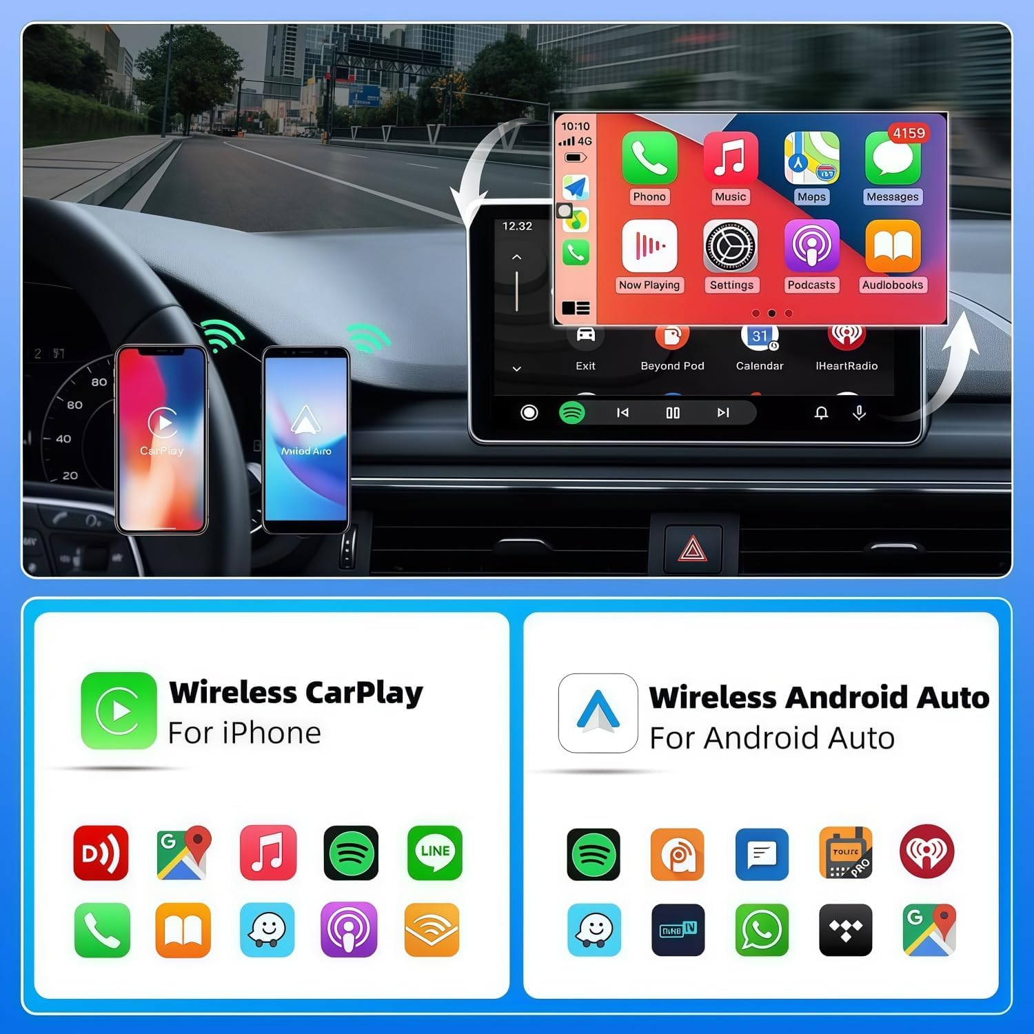 Adaptador inalámbrico CarPlay 2 en 1 para iPhone y adaptador automático inalámbrico. - Imagen 6