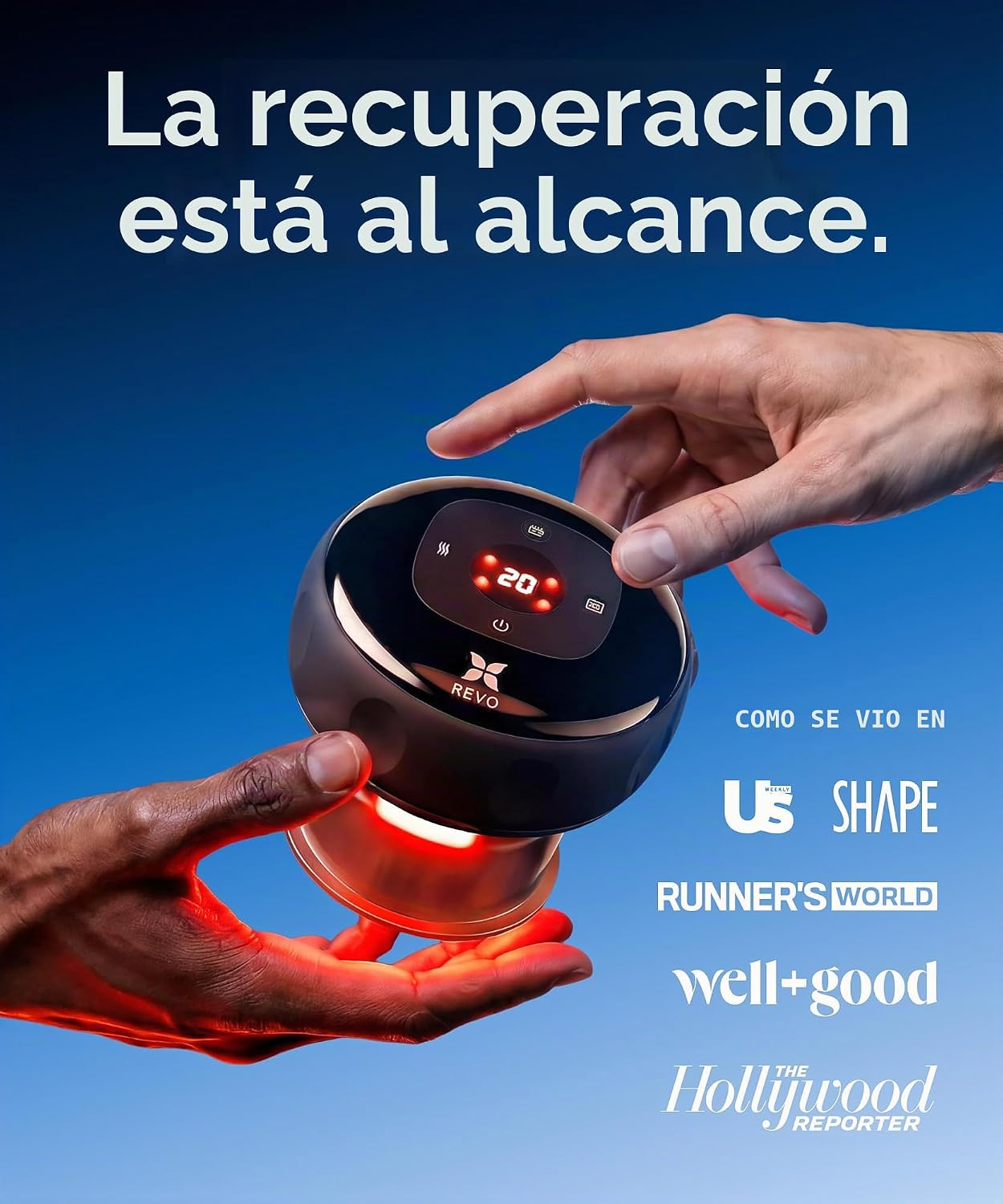 REVO El Original - Masajeador inteligente 4 en 1 de terapia de ventosas, terapia de luz. - Imagen 3
