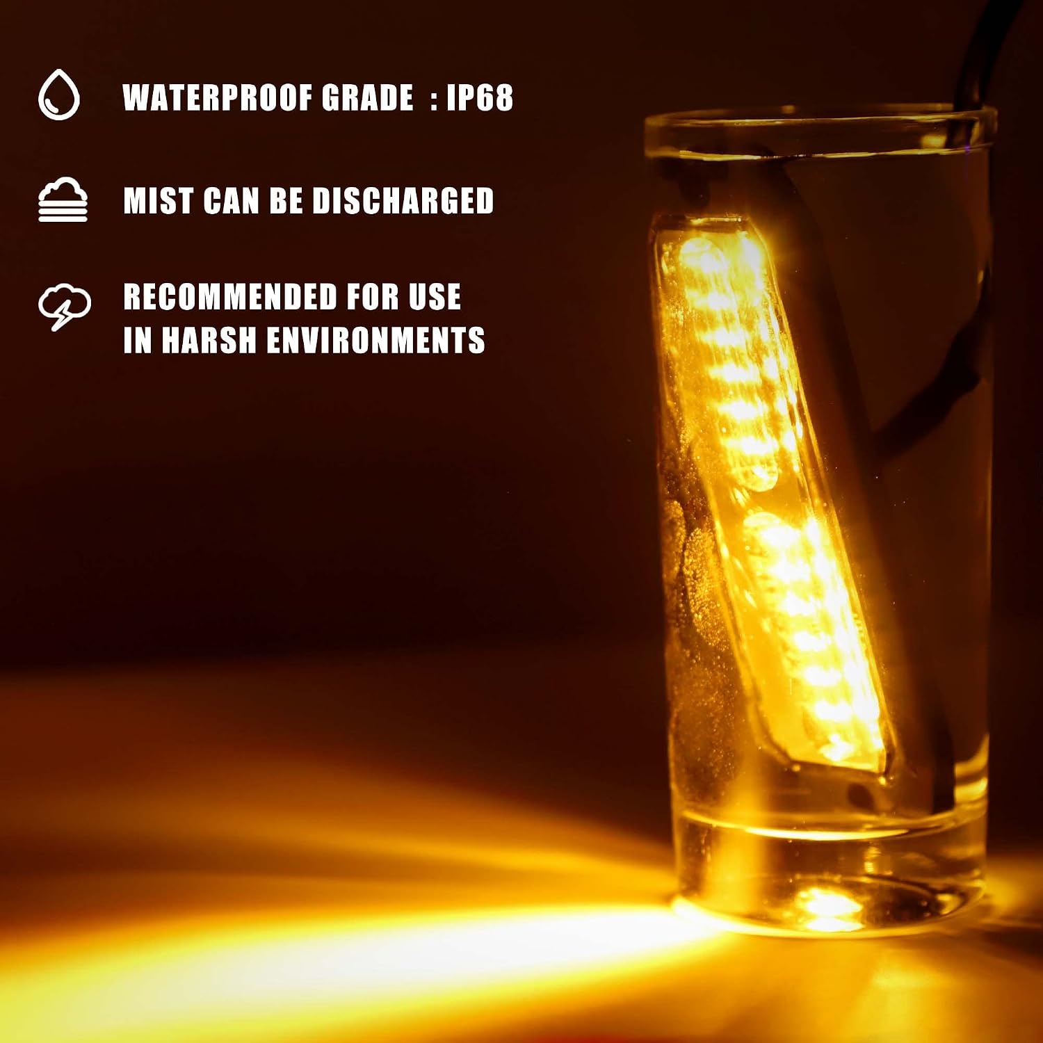 WINECO Luces estroboscópicas LED ámbar para camiones, 8 piezas, 12 luces LED estroboscópicas. - Imagen 6