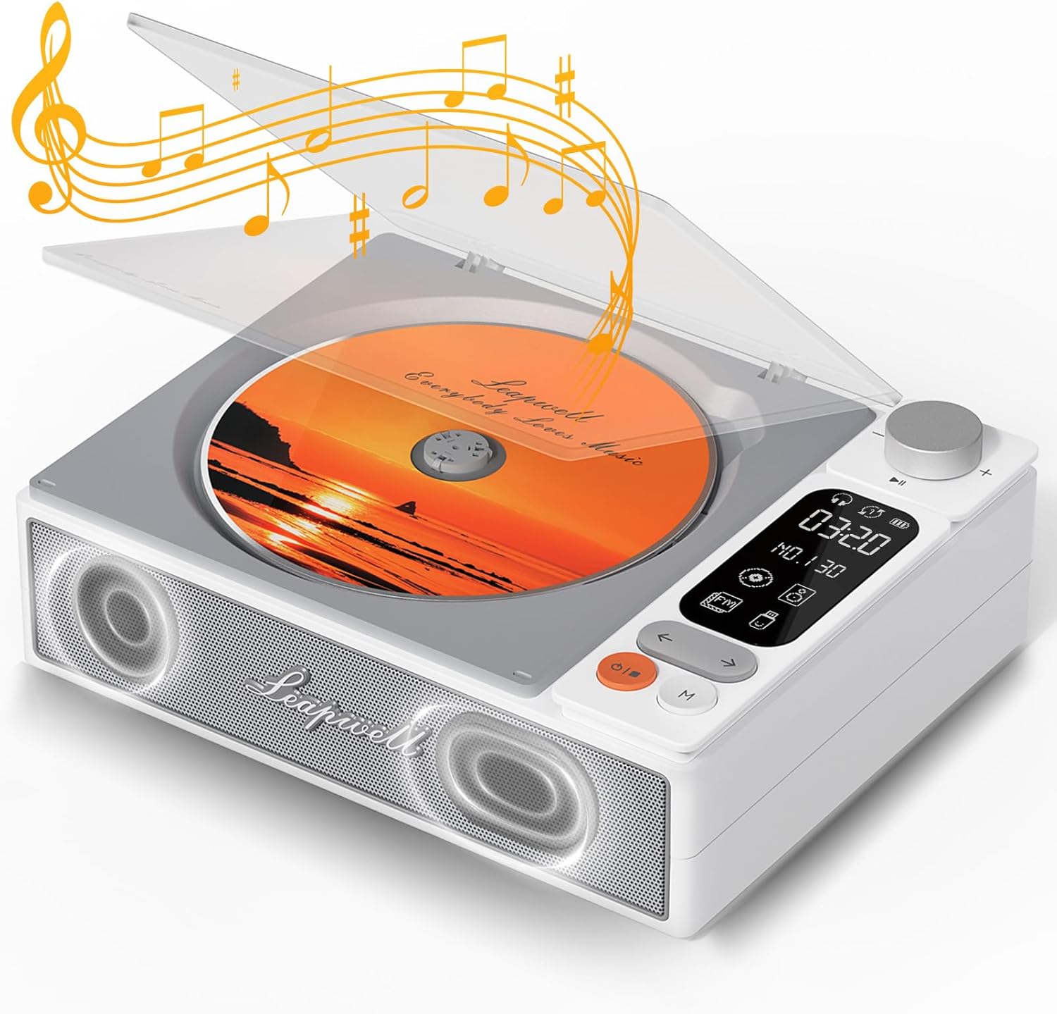 Leapwell Reproductor de CD Portátil Bluetooth Reproductores de CD de Escritorio para el Hogar. - Imagen 5