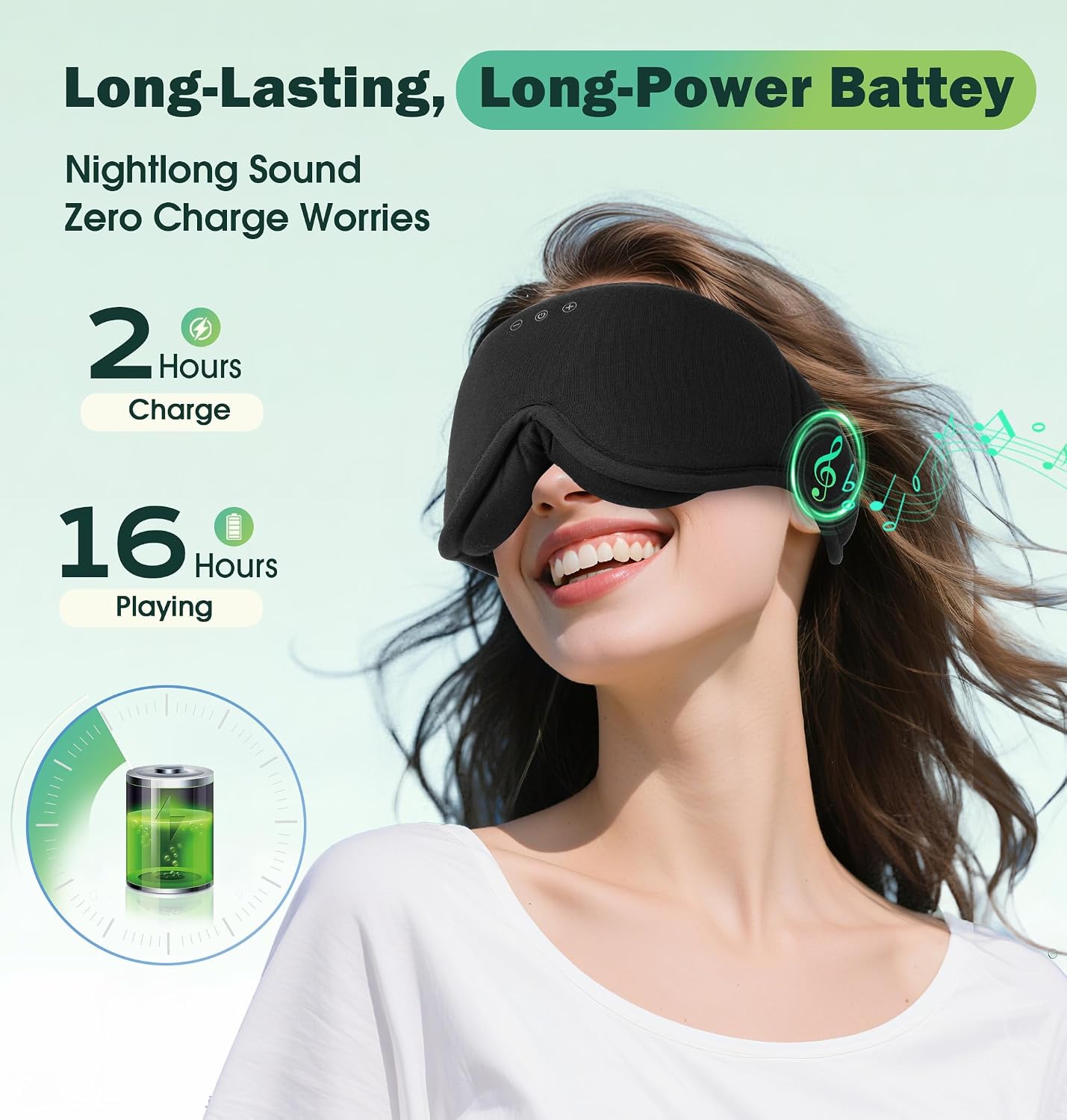 LC-dolida - Antifaz para dormir con auriculares Bluetooth máscara de ojos inalámbrica para dormir. - Imagen 4