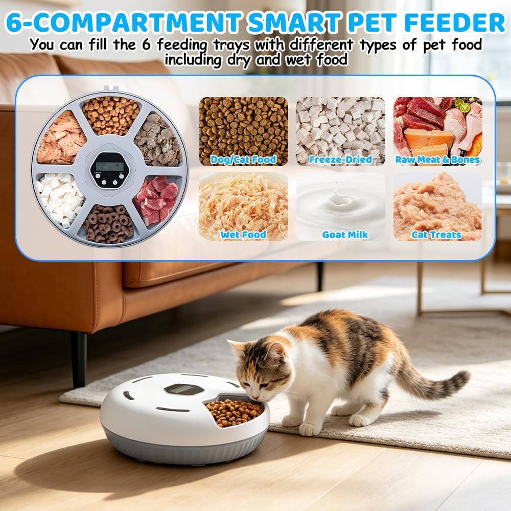 Comedero Automatico Gato, HOVCEH Dispensador para Comida Humeda Gato. - Imagen 6